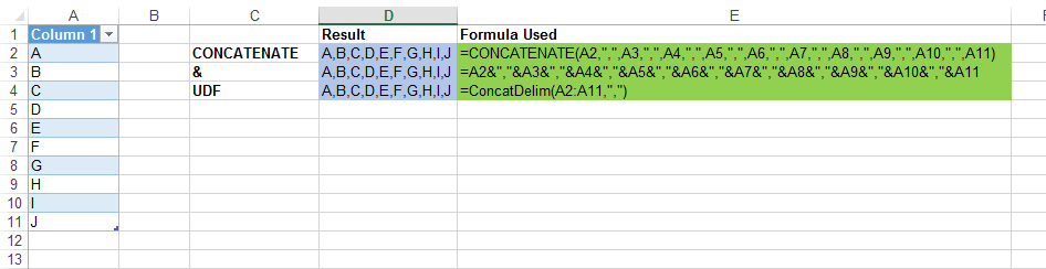 How To Concatenate A Range With A Delimiter How To Excel