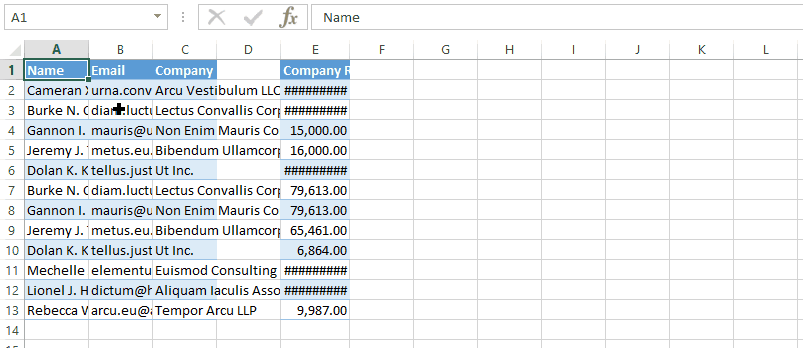 shorcut to make column width fit to size on excel for mac