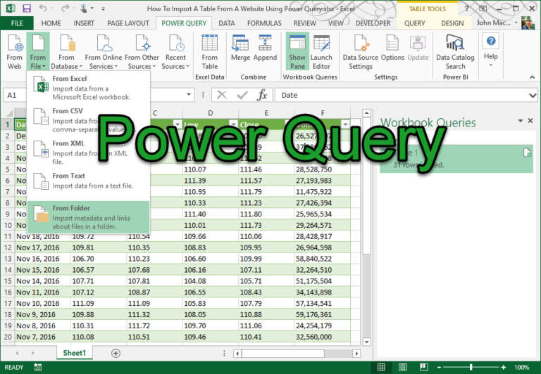 how to get power query in excel online
