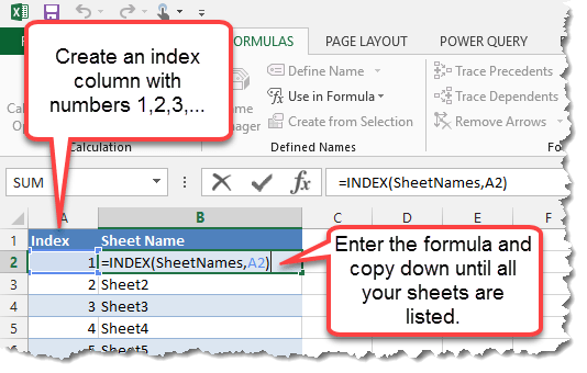 How To Generate A List Of Sheet Names From A Workbook Without Vba