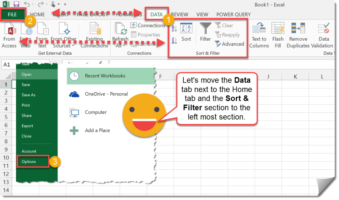 How To Move Tabs And Sections In The Ribbon How To Excel