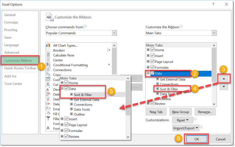 how-to-move-tabs-and-sections-in-the-ribbon-how-to-excel