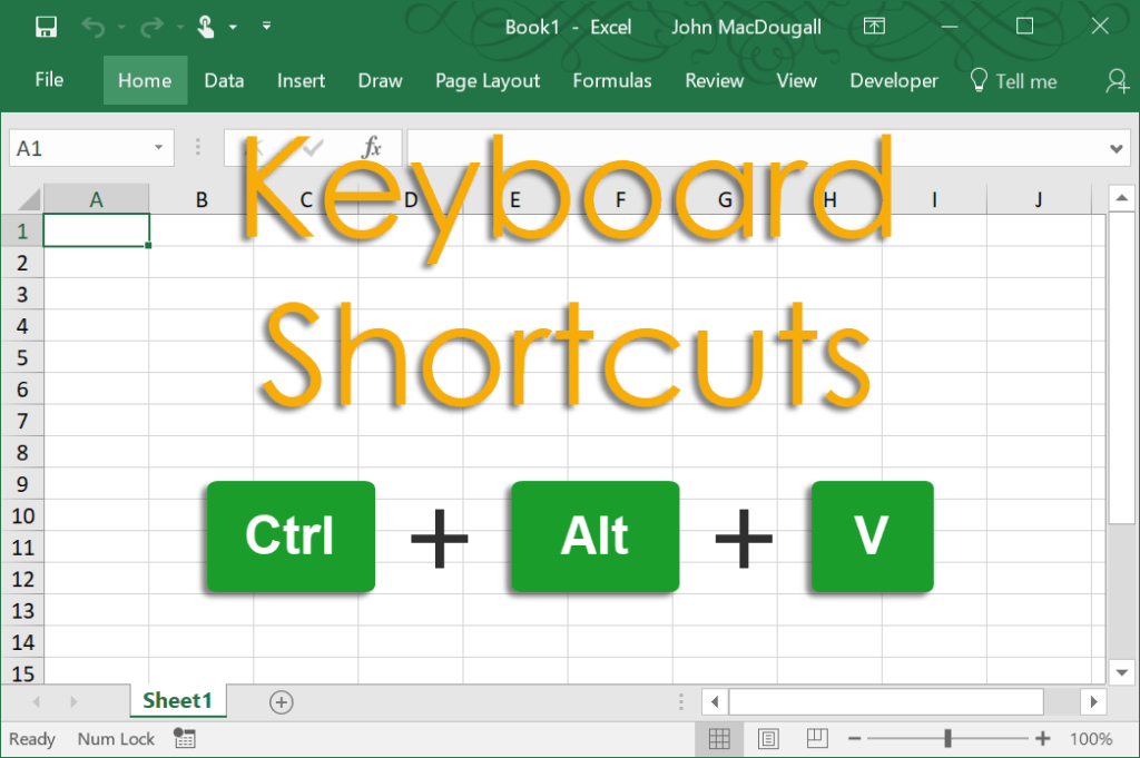 keyboard shortcut print selection excel