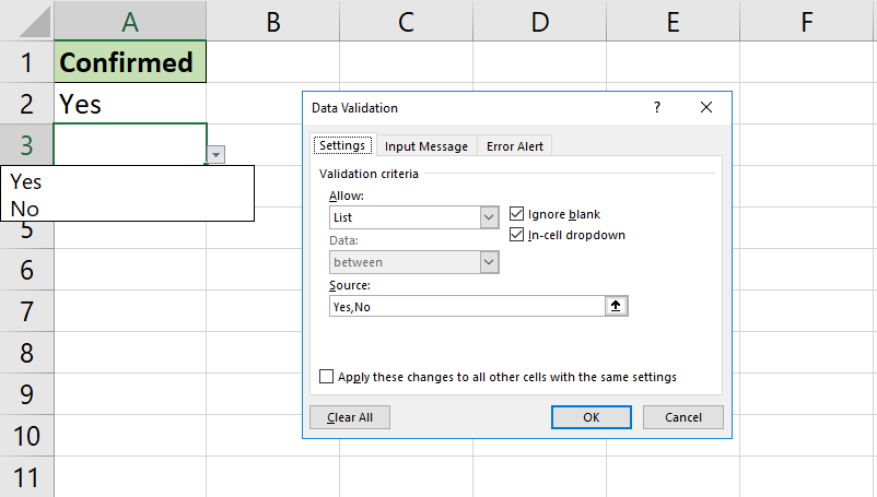 data validation assignment in excel