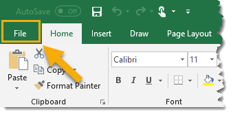 点击文件- tab -in- ribbon惊人的Excel提示和技巧