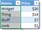 Product-Table Amazing Excel Tips and Tricks