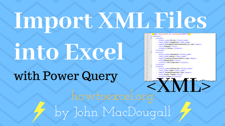 excel import xml of an open page