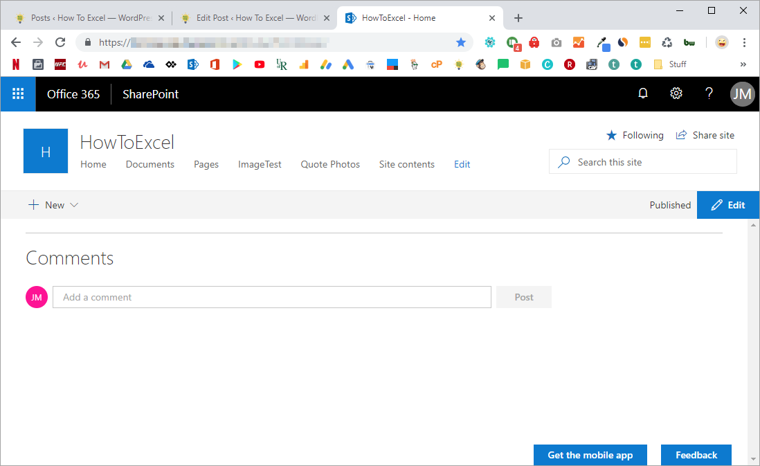 My-Basic-SharePoint-Site Importing and Exporting Data from SharePoint and Excel