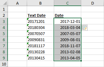 Text-Values-to-Dates-with-Flash-Fill Everything You Need To Know About Flash Fill In Microsoft Excel [15 Examples]