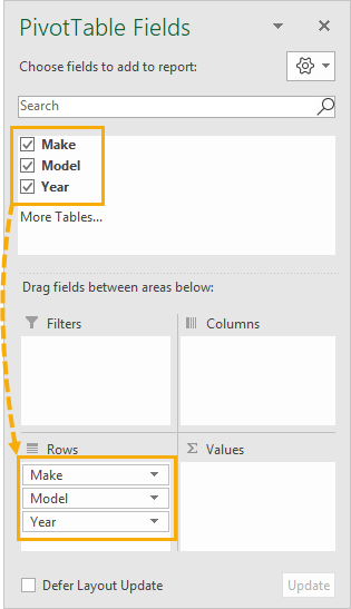 Add-All-Fields-to-Rows-Area 7 Ways To Find And Remove Duplicate Values In Microsoft Excel