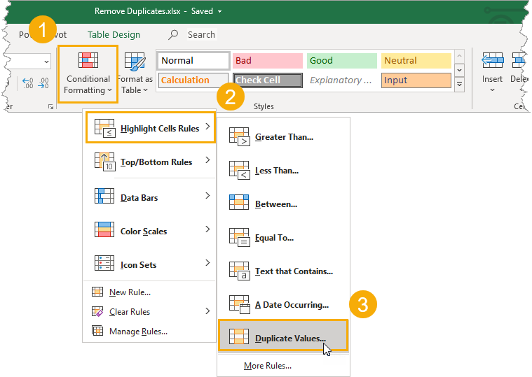 Conditional-Formatting-Duplicate-Values 7 Ways To Find And Remove Duplicate Values In Microsoft Excel