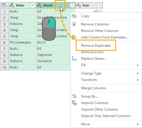 Power-Query-Remove-Duplicates-from-Selected-Columns 7 Ways To Find And Remove Duplicate Values In Microsoft Excel