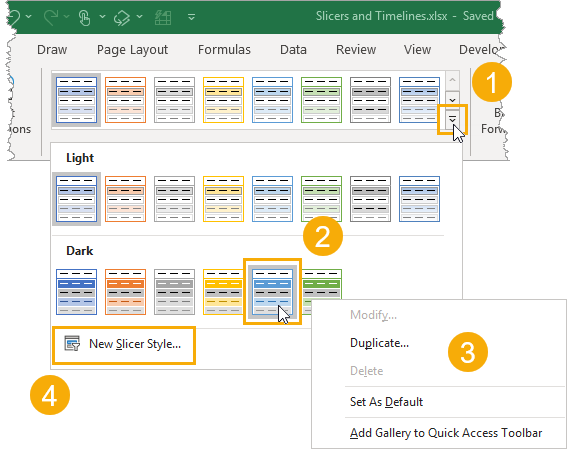 Slicer-Styles The Complete Guide To Slicers And Timelines In Microsoft Excel