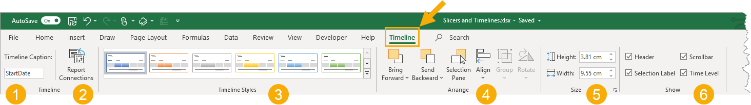 Timeline-Tab The Complete Guide To Slicers And Timelines In Microsoft Excel