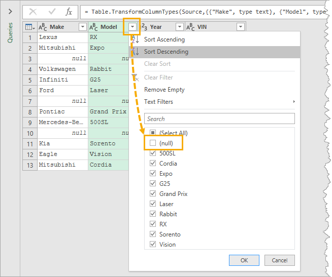 Filter-Nulls-in-Power-Query 9 Ways to Delete Blank Rows in Excel