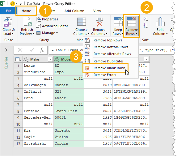 Remove-Blank-Rows-in-Power-Query 9 Ways to Delete Blank Rows in Excel