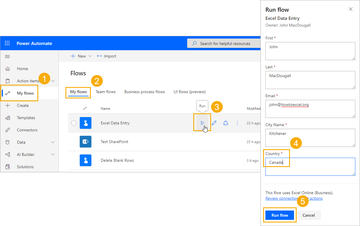 Run-a-Flow 5 Easy Ways To Create A Data Entry Form In Excel