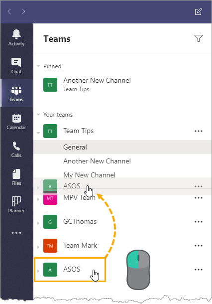 Drag-and-Drop-Teams 25 Awesome Microsoft Teams Tips and Tricks
