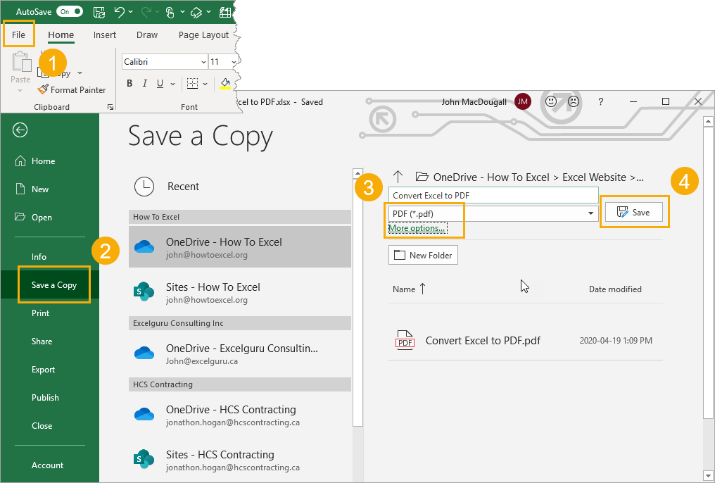 File-Save-a-Copy 5 Ways to Convert Excel Files to PDF
