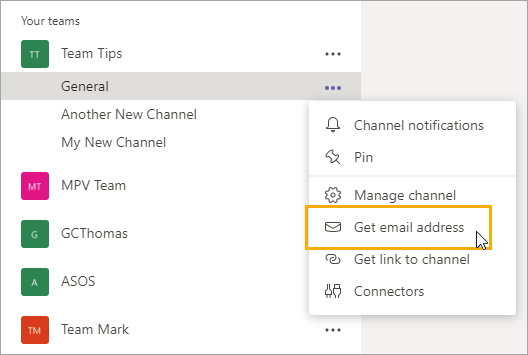 Get-Team-or-Channel-Email-Address 25 Awesome Microsoft Teams Tips and Tricks