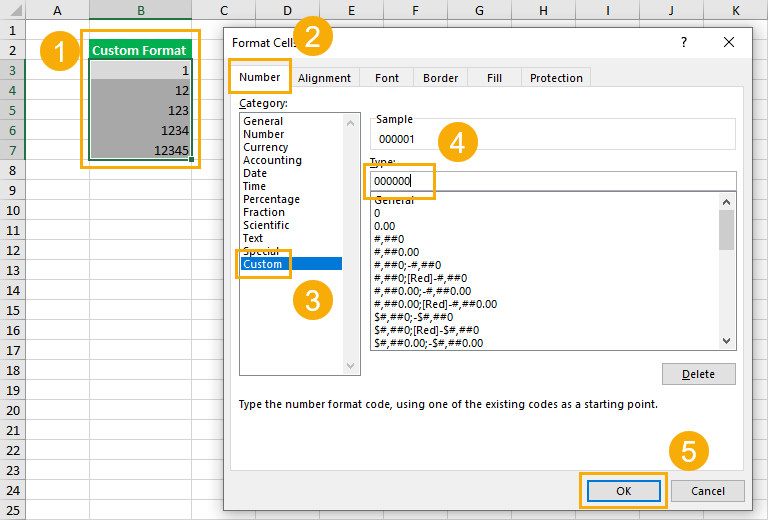 Add-Custom-Format 9如何在Excel中添加领先的零