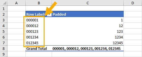 Calculated-Column-with-Leading-Zeros-in-Pivot-Table 9 Ways To Add Leading Zeros In Excel