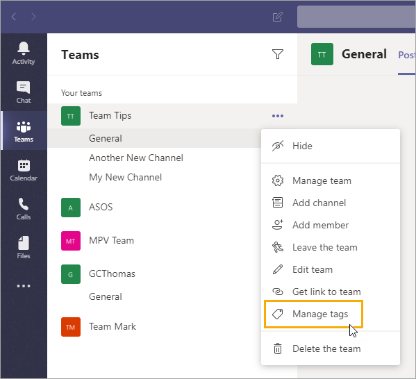 Manage-Team-Tags 25 Awesome Microsoft Teams Tips and Tricks