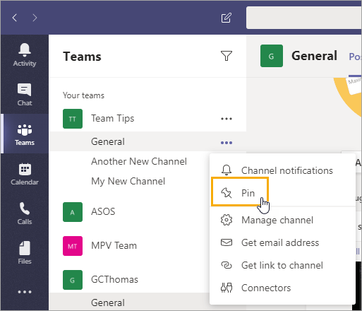 Pin-Any-Channel 25 Awesome Microsoft Teams Tips and Tricks