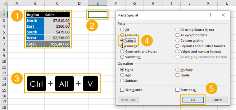 Excel Paste As Values Not Showing