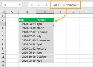 excel get month number from date