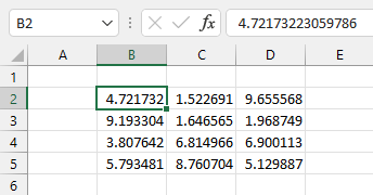 randomly generate 5 numbers