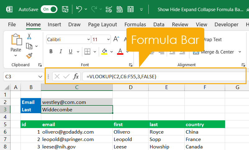 How To Show Hide Expand And Collapse The Formula Bar In Microsoft 