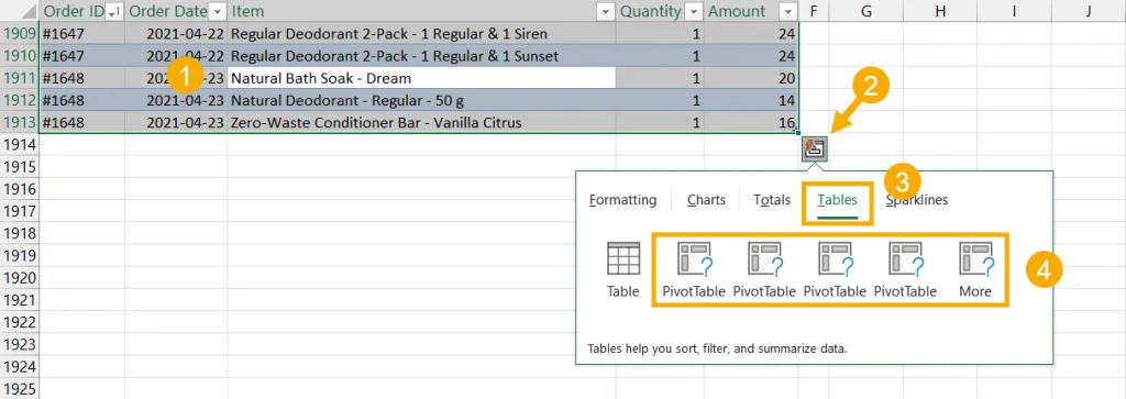 assignment for pivot table