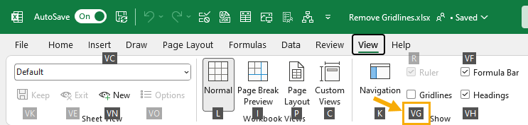 worksheet grid lines