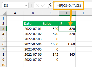 change to 0 excel