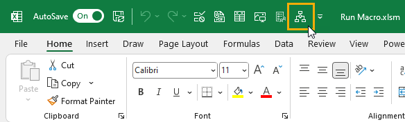 assign macro excel 2016