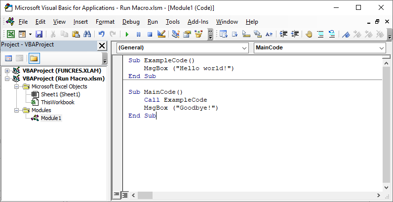 add macro using vba