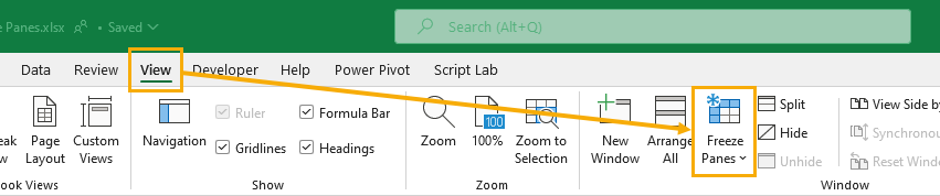 Microsoft Excel中冻结行和列的6种方法