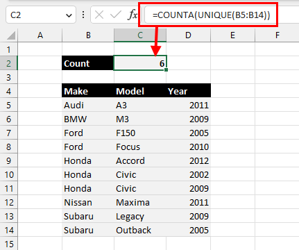 distict count microsoft excel for mac