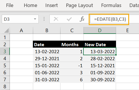 在Microsoft Excel中向日期添加月份的5种方法