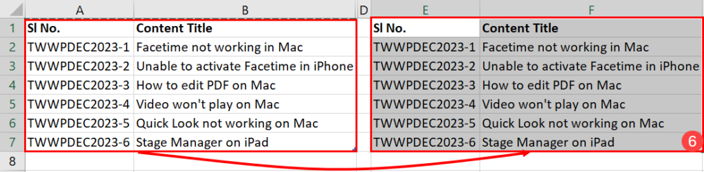 使用选择性粘贴复制 Excel 中的列宽