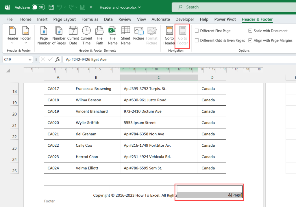 How To Use Headers And Footers In Microsoft Excel Add Edit Delete Close How To Excel 7139