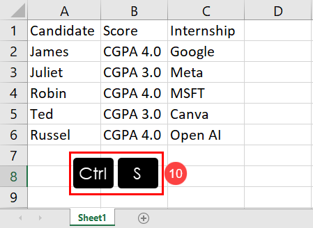 保存恢复的 Excel 工作簿