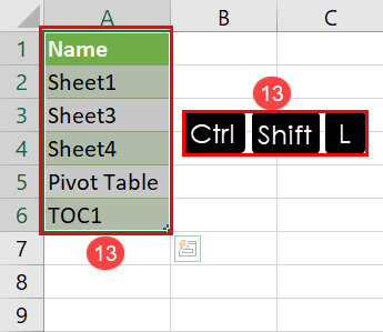 Clear filter in table