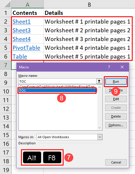 Executing a Macro