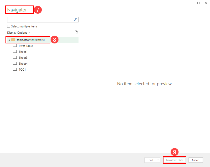 Transform Data Power Query