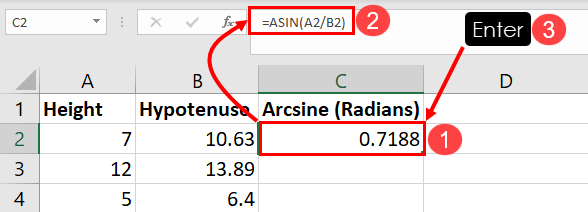 5 Ways to Calculate Inverse Sine in Microsoft Excel