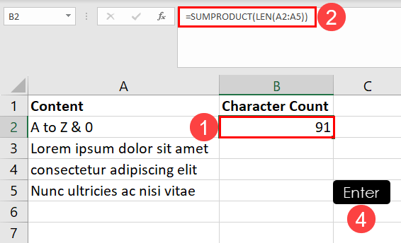 count assignment in excel