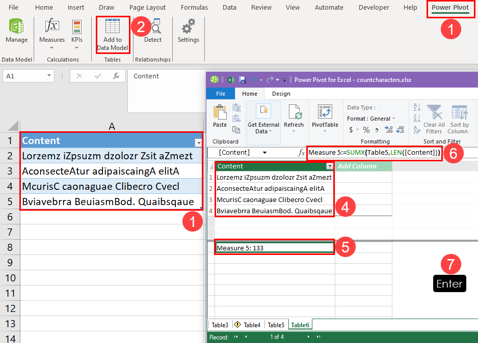 Creating a measure in power pivot