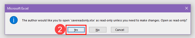 Open as read only dialog